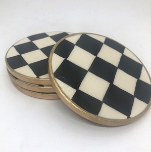 Antique Design <b>Round</b> Shape Bone Inlay Coaster Set Classic Bone Inlay Cup <b>Mat</b> for <b>Table</b> Protection & Decoration Wholesale Price - Product Image 2