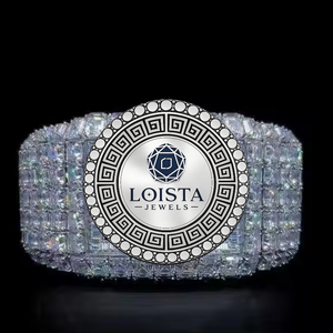 Luxury Fully Automatic VVS Moissanite Diamond Iced Stainless Steel Glass Men's <b>Watch</b> <b>Arabic</b> Quartz ETA Movement Trendy Fashion - Product Image 6