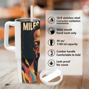 Stainless Steel Tumbler 40oz Large Capacity With Handle For <b>Coffee</b> Or Tea - Product Image 5