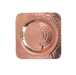 High Quality Hammered Copper Serving Coaster Sets of 6 Pcs Coaster With Copper Finished Handcrafted Coaster For Water Coffee - Product Image 6