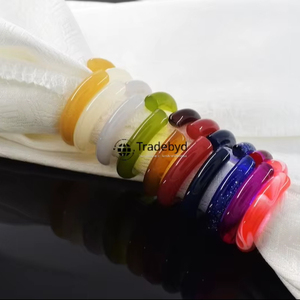 แหวนรัดผ้าเช็ดปากงานแต่งงานเรซิ่นสุดหรู ทำมือ คลาสสิก ทนทาน เป็นมิตรกับสิ่งแวดล้อม รูปทรงกลม ขนาด 2.5 ซม. ของตกแต่งโต๊ะอาหาร โดย Tradebyd - Product Image 1