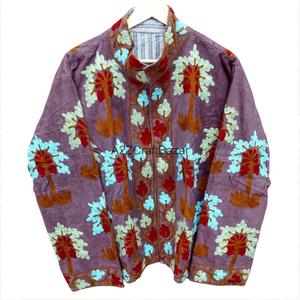 เสื้อแจ็คเก็ตคอร์ดูรอยปักลายนูนแบบขายส่ง ดีไซน์หรูหรา เป็นมิตรกับสิ่งแวดล้อม ระบายอากาศได้ดี แห้งเร็ว บุด้วยผ้าฝ้าย คอจีน - Product Image 4