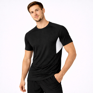 เสื้อยืดออกกำลังกายผู้ชายแบบ OEM สั่งทำได้ ผ้าฝ้ายผสมไม้ไผ่ น้ำหนักเบา แห้งเร็ว สำหรับฟิตเนส ยิม ฝึกซ้อม ออกกำลังกาย  รับผลิตแบรนด์ส่วนตัว - Product Image 1