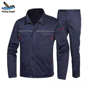High Visibility Workwear <b>Uniform</b> Reflective Two Tone Safety Jacket Pants Set Waterproof Breathable <b>Construction</b> Workwear - Product Image 1