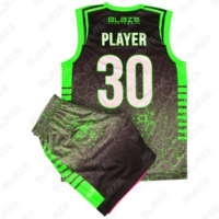 Uniformes de Baloncesto Personalizados Blaze Fight Wear, Unisex, Tallas Grandes, Secado Rápido, Transpirables, Antibacterianos, 100% Poliéster Sublimado