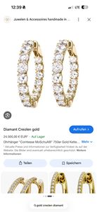 Pendientes de aro retorcidos con diamantes, pendientes redondos de oro de 9k con diamantes de moissanita para boda y pendientes tipo stud. - Product Image 2