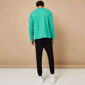 Wholesale Men Summer Tracksuits Set 100% Cotton Quick Dry Lightweight Breathable Athletic Short Sleeve T-Shirt and <b>Trouser</b> Set - Product Image 2