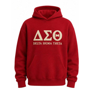 Delta Sigma Theta Hoodie <b>Red</b> Greek Letter Print Unisex Casual Fleece <b>Sweatshirt</b> 1913 Front Back Design - Product Image 2