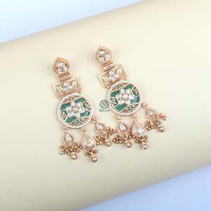 Asscher Cut Pearl Butterfly Heart Drop Earrings-Religious Antique Designer Pendant Chandelier Earrings - Product Image 2