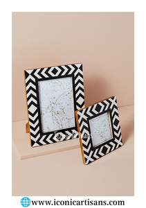 Marco de fotos recién hecho con incrustaciones de resina y acabado brillante en resina, marco de fotos MDF, marco para fotos a precio de fábrica. - Product Image 4