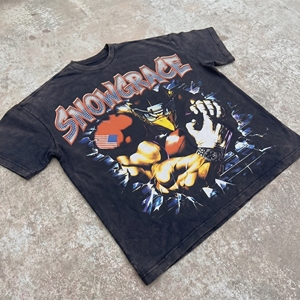 T-shirt pour homme Snowgrace à logo surdimensionné sur le devant, manches courtes, col rond, jersey de coton, polyester/coton, style streetwear - Product Image 4
