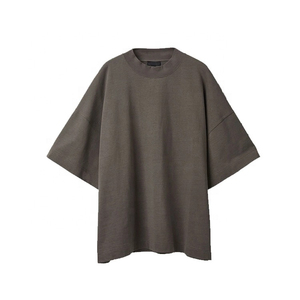 T-shirt streetwear col montant coupe ample 100 % coton épais pour homme avec logo personnalisé – Fabricant OEM, vente en gros - Product Image 3
