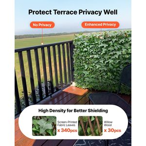 Panel de pantalla de privacidad expandible de 25 x 126 con hiedra artificial realista y 50 bridas, muro de plantas artificiales expandible - Product Image 2