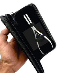 Kit d'outils pour extensions de cheveux ProLux en acier inoxydable – Ensemble de 3 pinces et micro-anneaux - Product Image 1