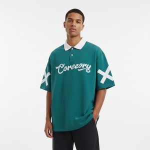 Polo décontracté en coton pour homme, uni, respirant, à manches courtes, avec logo brodé sur le devant, élégant pour le quotidien - Product Image 6