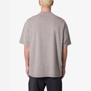 T-shirt vintage surdimensionné pour homme, impression de logo personnalisé, coton, coupe ample, respirant, streetwear d'été, vente en gros, tee-shirt basique tendance - Product Image 3