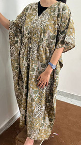 Elegante Vestido Kaftan de Algodón Estampado con Toque Tradicional y Atractivo de Moda Contemporánea - Product Image 3