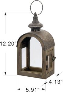 Portavelas de Vidrio y Madera Rústico, Farol Decorativo de Mesa Estilo Rústico para Decoración del Hogar y Bodas - Product Image 4