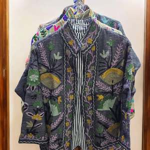 TNT cotton Handmade Suzani Embroidery <b>Jacket</b> Vintage Indian <b>Kantha</b> Cotton Coat - Product Image 6
