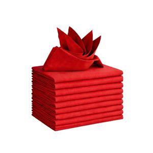 Serviette de table en coton 100 % rouge de qualité restaurant, lavable et réutilisable, pour événements et maison - Product Image 2
