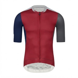 Maillot de cyclisme blanc à manches courtes pour homme avec empiècements gris, demi-zip avant, respirant, pour vélo de route, prix de gros - Product Image 6