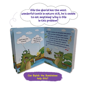 Libro de Cartón para Niños Pequeños de Biplob: Gila el Ghariyal se Cepilla los Dientes con Audio y Elementos de Rompecabezas - Product Image 4