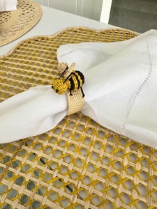 Bee Shape Rattan Napkin <b>Ring</b> Handwoven Decorative Table Accessory For <b>Kids</b> Party Table Decoration With Fun Nature Inspired Theme - Product Image 6