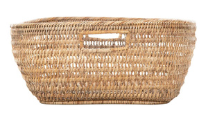 <b>Rectangular</b> <b>Storage</b> <b>Basket</b> Rattan Laundry <b>Basket</b> Open Design Organizer for Home Shelf Closet Bedroom Living Room Eco Friendly - Product Image 3