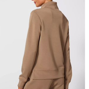 Women <b>Mock</b> <b>Neck</b> Sweatshirt Oversized Casual Pullover Fleece <b>Top</b> - Product Image 4