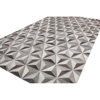 Handmade Hair On Hide Leather Rug Contemporary Cowhide Patchwork Carpet For Interior Decoration