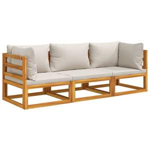 Conjunto de Muebles de Jardín de Madera de Acacia Mediana, Color Gris Claro, Sofás de Jardín Elegantes y Sólidos - Product Image 3