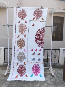 Bedsheet Luxury Tree of Plant Applique Indian Bed Sheet Design Wholesale Handmade <b>Bedding</b> Cotton - Product Image 3