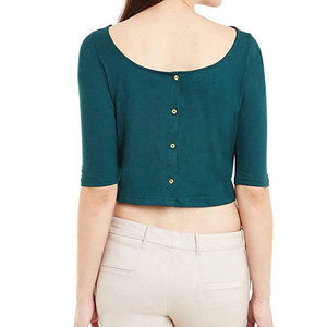 Women's Olive Green <b>Cap</b> <b>Sleeve</b> Crop <b>Top</b> Knitted Solid O-Neck Slim Fit Casual Spring Summer - Product Image 5