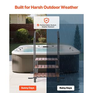 Échelle de piscine hors sol/gonflable robuste de 25,2 pouces de large, 550, 3 marches, pour spa, escalier extérieur, main courante pour jacuzzi - Product Image 4