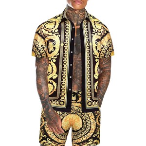 Camisa de Verano para Hombre, Estilo Exótico, Manga Corta, Tejida, Hiphop, Casual, Antiarrugas, Transpirable, Ecológica, Estampada - Product Image 3