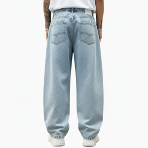 Jeans en denim vintage pour hommes, coupe droite, marque personnalisée, haute qualité, vente en gros, style décontracté, durable, coupe classique - Product Image 3