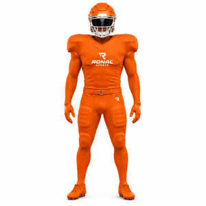 Conjunto de Uniforme de Fútbol Americano para Hombre RONAL, Jersey Ajustado Naranja y Pantalones, Absorbe la Humedad, para Todas las Temporadas, Ropa de Equipo - Product Image 1