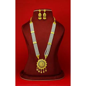 Collar con pendientes conjunto de joyas chapado en oro de latón puro de alta calidad UAE Dubai collar diseño collar conjunto de joyas - Product Image 6