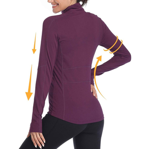 Vestes de yoga pour femmes respirantes à séchage rapide en Spandex/Nylon avec fermeture éclair frontale, grandes tailles, vêtements de sport actifs pour l'entraînement, les activités de plein air et le fitness - Product Image 5