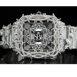Reloj de Cuarzo de Lujo para Hombre, Totalmente Cubierto de Diamantes, Reloj de Pulsera de Acero con Corte de Diamante, Estilo Hip-Hop, al Mejor Precio - Product Image 1