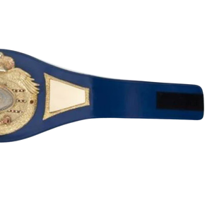 Nouvelle ceinture de championnat royale de qualité supérieure en cuir bleu personnalisable avec titres de lutte or et rouge - Product Image 4