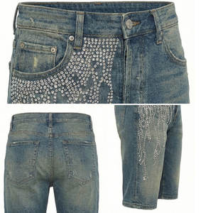 Shorts vaqueros vintage para hombre, tela de algodón suave, estilo casual y moderno. - Product Image 4