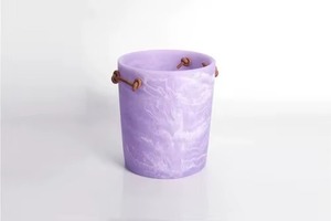 Hochwertiger Moderner Luxus-Eiskübel aus Harz mit Aqua-Swirl-Design und Ledergriffen für Wein, Aufbewahrung, Party und Bar - Product Image 3