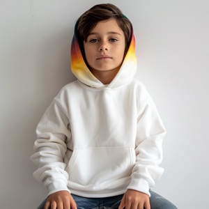 Sweat à capuche décontracté à carreaux pour enfants, fabricant en gros, sweat à capuche doux en polaire pour garçons et filles, vêtements personnalisés avec logo - Product Image 4