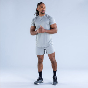 Camisetas de Gimnasio para Hombre con Logotipo Frontal Personalizado al por Mayor, Ropa Deportiva Transpirable de Secado Rápido, Camisetas de Running con Dobladillo Curvo de Alta Elasticidad OEM - Product Image 3