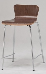 Modern <b>White</b> Plastic <b>Bar</b> Chair With Chrome Base Midcentury Design For Home <b>Bar</b> Use - Product Image 2
