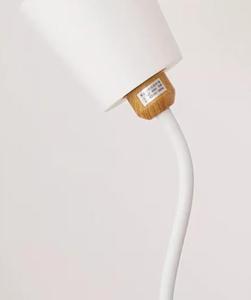Lámpara de pie minimalista con pantalla de papel blanco, base de madera y diseño de cuello flexible - Product Image 2