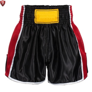 <b>Men's</b> Boxing <b>Shorts</b> Black <b>White</b> Side Stripe Canvas Mid Waist Drawstring Closure Quick Dry Smart Casual Polyester/Cotton 220g - Product Image 1