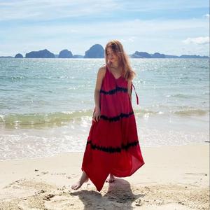 Women Boho Tie Dye Rayon <b>Jumpsuit</b> Loose Fit Sleeveless Beach Vacation <b>Harem</b> Romper - Product Image 1