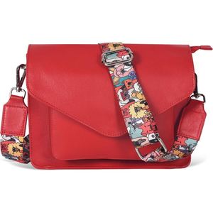 Bolso Bandolera Rojo de PU con Correa Ajustable, Bolso de Mano con Solapa para Viajes Diarios, para Mujer - Product Image 2